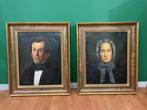 European school XIXe - Portraits of a couple, Antiek en Kunst