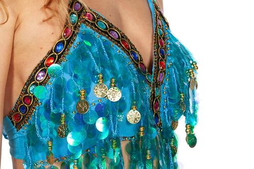 Festival Ibiza Coin Top Aqua, Kleding | Dames, Carnavalskleding en Feestkleding, Nieuw, Ophalen of Verzenden
