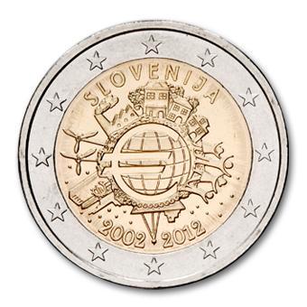 Slovenië 2 Euro 10 Jaar Euro 2012, Postzegels en Munten, Munten | Europa | Euromunten, Verzenden