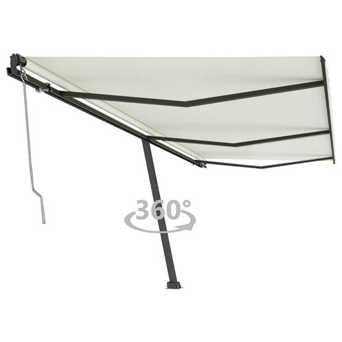 vidaXL Luifel vrijstaand automatisch 600x350 cm crèmekleurig, Tuin en Terras, Zonneschermen, Nieuw, Verzenden