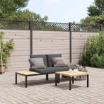 vidaXL 3-delige Loungeset met kussens aluminium zwart, Tuin en Terras, Tuinsets en Loungesets, Verzenden, Nieuw, Aluminium, Loungeset