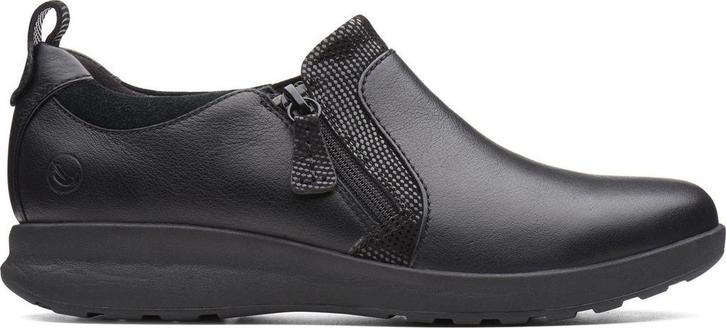 Clarks Un Adorn Zip Dames Instappers - Maat 38 - Black Combi, Kleding | Dames, Schoenen, Verzenden