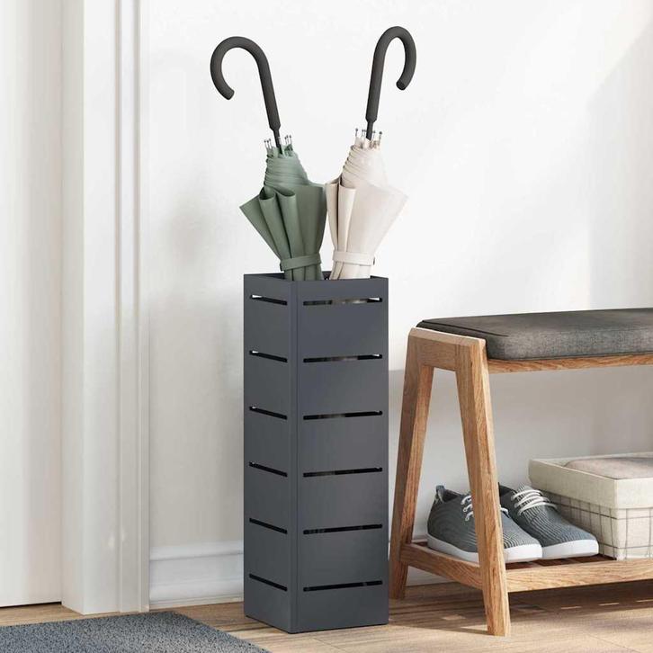 vidaXL Paraplu Standaard Antraciet 15.5 x 15.5 x 49 cm, Huis en Inrichting, Woonaccessoires | Paraplubakken, Nieuw, Verzenden