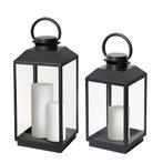 Set van 2 Newport Windlicht Zwart Small-Medium, Huis en Inrichting, Verzenden, Nieuw, Modern