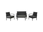 Veiling - Loungeset Trinidad - Polyrotan - Donkergrijs, Tuin en Terras, Tuinsets en Loungesets, Nieuw