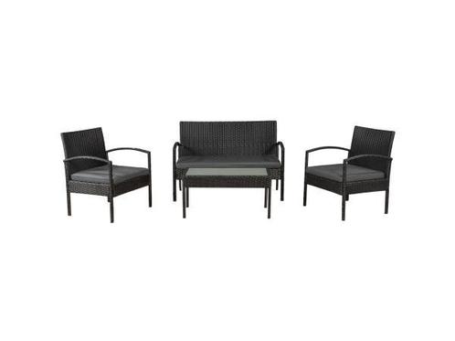 Veiling - Loungeset Trinidad - Polyrotan - Donkergrijs, Tuin en Terras, Tuinsets en Loungesets