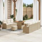 vidaXL 10-delige Tuinbankenset met kussens poly rattan, Verzenden, Nieuw, Rotan
