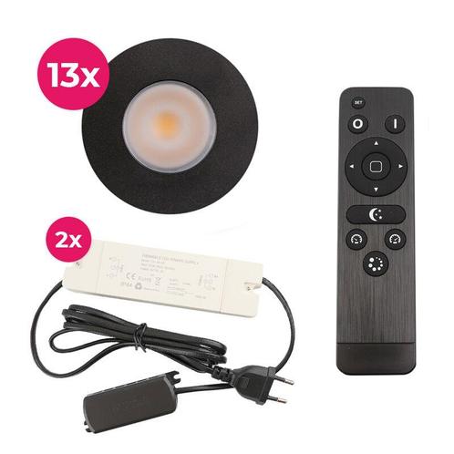 13 zwarte veranda inbouwspots Dico, IP65, incl. aansluitset, Tuin en Terras, Buitenverlichting, Nieuw, Ophalen of Verzenden