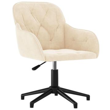 Creme Design Bureaustoel Fluweel | OP = OP | 40%! beschikbaar voor biedingen