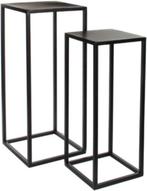 2dekans | GOA Bijzettafel Zwart – 30x30x70 cm – Industriële, Huis en Inrichting, Tafels | Salontafels, Ophalen of Verzenden, Zo goed als nieuw