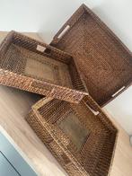 Onderbord (3) - Rattan, Hout - 3 plateaus van rotan