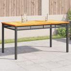 vidaXL Tuintafel 140x80x75 cm poly rattan en acaciahout, Tuin en Terras, Tuintafels, Verzenden, Nieuw