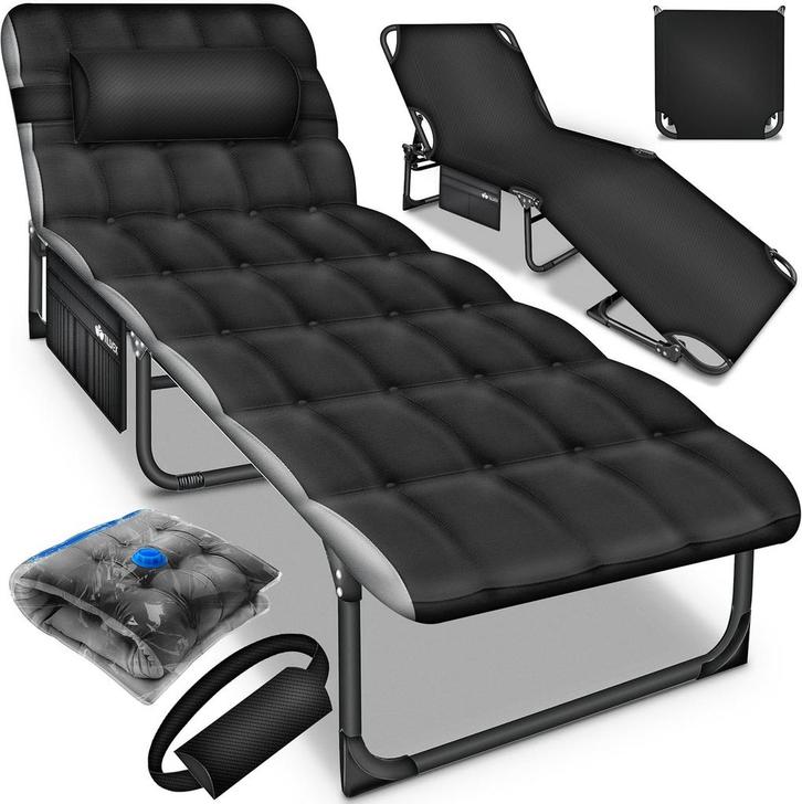 Veldbed - 1 Persoons - Kampeerbed - Stretcher - Zwart - Till, Caravans en Kamperen, Tentaccessoires, Nieuw, Verzenden