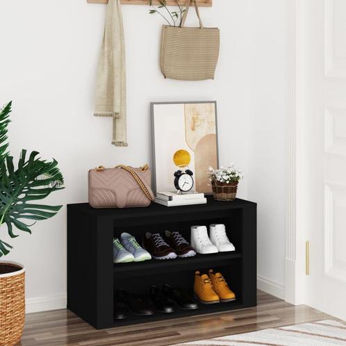 vidaXL Schoenenrek 75x35x45 cm bewerkt hout zwart, Huis en Inrichting, Kasten | Schoenenrekken, Nieuw, Verzenden