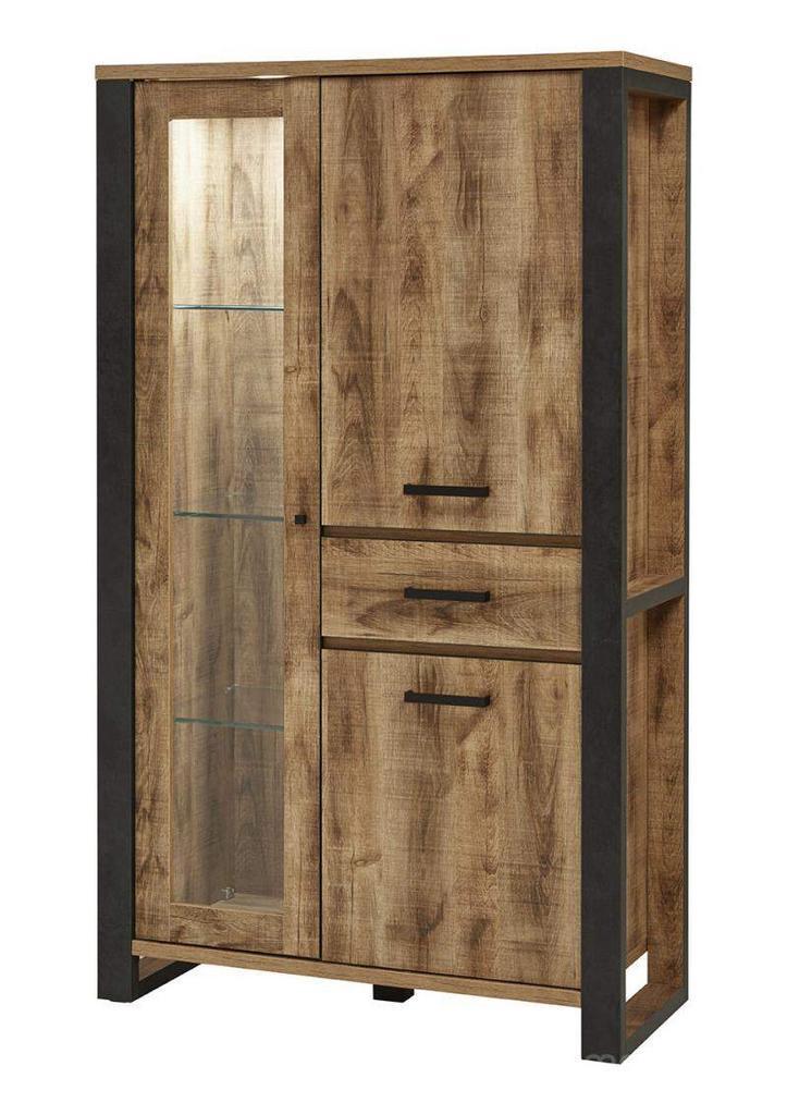 Combikast Obdam - vitrinekasten, Huis en Inrichting, Kasten | Buffetkasten, Nieuw, Overige materialen