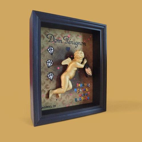 BADFACE (XXI) - Dom Perignon Angel, Antiek en Kunst, Kunst | Schilderijen | Modern