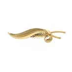 Gouden veer broche | Vintage (gouden broche, geelgoud), Sieraden, Tassen en Uiterlijk, Broches, Goud, Gebruikt, Ophalen of Verzenden