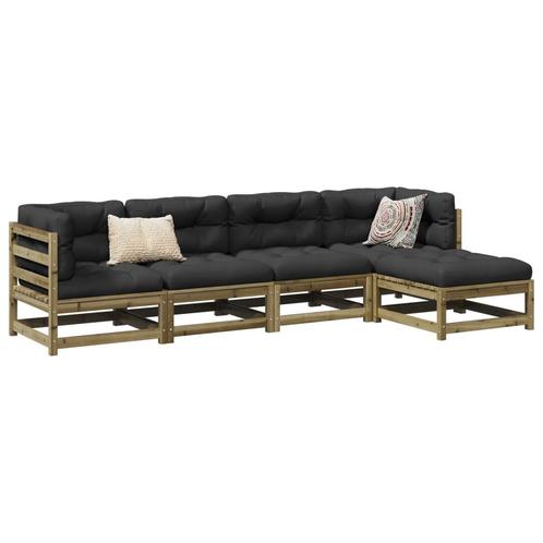 vidaXL 5-delige Loungeset geïmpregneerd grenenhout, Tuin en Terras, Tuinsets en Loungesets, Loungeset, Nieuw, Verzenden
