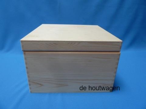 opbergkist vierkant - nieuw model! -  houten kist met deksel, Huis en Inrichting, Woonaccessoires | Kisten, Minder dan 50 cm, Nieuw