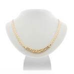 Gouden meander collier | 44 cm (meander motief), Sieraden, Tassen en Uiterlijk, Ophalen of Verzenden, Gebruikt, Overige kleuren