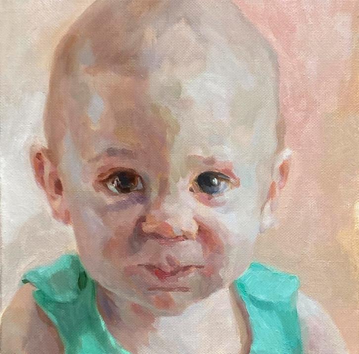 Baby portret in opdracht, Diensten en Vakmensen, Kunstenaars en Portretschilders, Schilderkunst, Uitvoerende kunsten, Geeft ook workshops