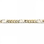 Bicolor gouden gourmet/fantasieschakel ketting, Sieraden, Tassen en Uiterlijk, Kettingen, Ophalen of Verzenden, Gebruikt, Overige kleuren