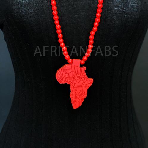Houten kralen ketting / halsketting / hanger - Afrikaans con, Sieraden, Tassen en Uiterlijk, Kettingen, Nieuw, Ophalen of Verzenden