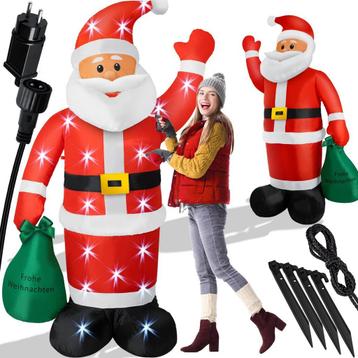 Opblaasbare Kerstman LED Verlicht - 195 cm - kerstdecoratie beschikbaar voor biedingen