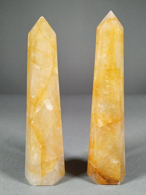 Set van Hematoïde Kwarts Prismas — Diepe Kleur en, Verzamelen, Mineralen en Fossielen