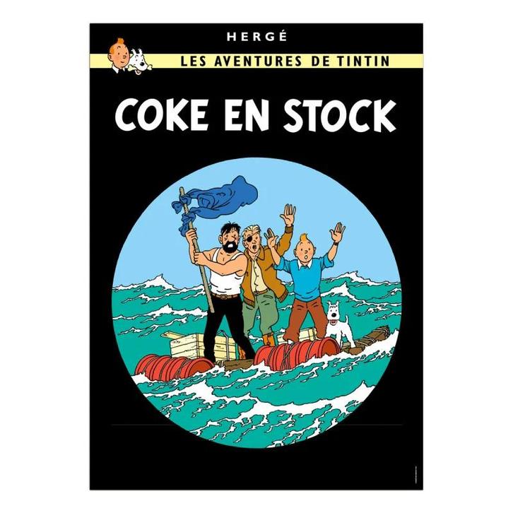 Kuifje Cokes in Voorraad Poster 50 x 70 cm, Verzamelen, Stripfiguren, Nieuw, Ophalen of Verzenden