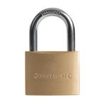 Silverline Sterk messing hangslot - gehard staal - 50 mm..., Doe-het-zelf en Verbouw, Ophalen of Verzenden, Nieuw