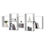 Wandplank Jessheim met 7 vakken 161x18x65 cm wit mat, Huis en Inrichting, Woonaccessoires | Wandplanken en Boekenplanken, Verzenden