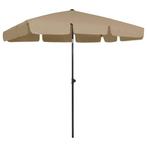 vidaXL Strandparasol 200x125 cm taupe, Tuin en Terras, Verzenden, Nieuw, 2 tot 3 meter, Strandparasol