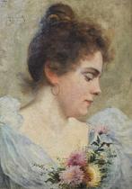 Mariska Klammer (1877-?) - Dama con fiori