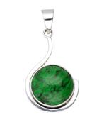 Zilveren Maw Sit Sit Jade edelsteen krul groot kettinghanger, Sieraden, Tassen en Uiterlijk, Kettinghangers, Verzenden, Nieuw
