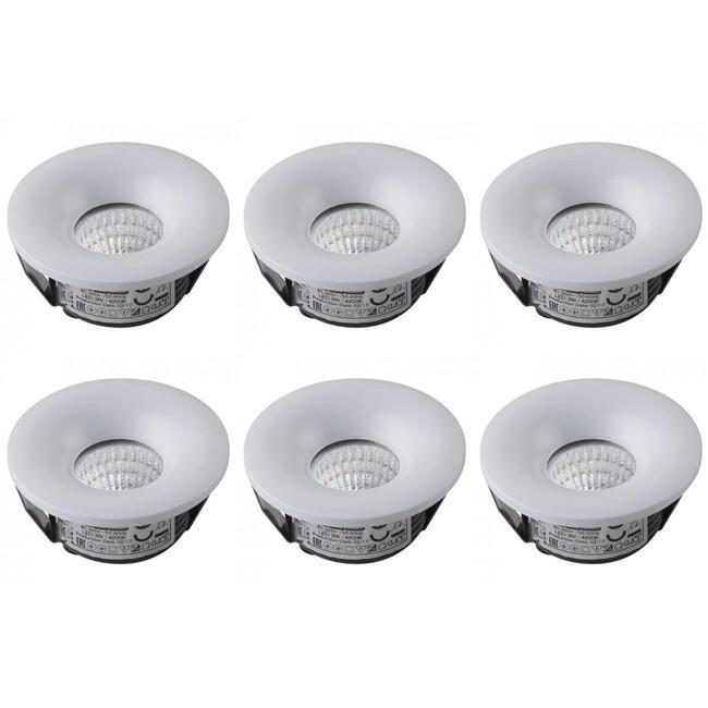 Voordeelpak LED Veranda Spot Verlichting 6 Pack - Inbouw, Huis en Inrichting, Lampen | Spots, Plafondspot of Wandspot, Nieuw, Led