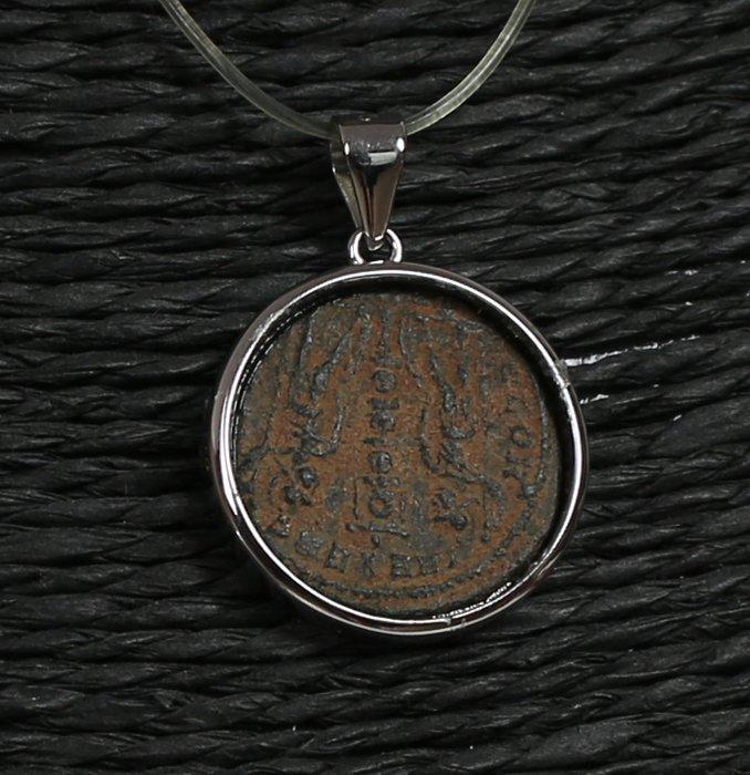 Modern Silver Hanger met munt van Constantijn I De Grote., Verzamelen, Mineralen en Fossielen