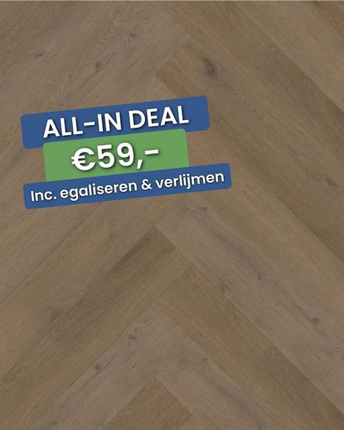 Plak pvc Visgraat bruin |  Belakos Attico Visgraat XL 84, Huis en Inrichting, Stoffering | Vloerbedekking, Ophalen