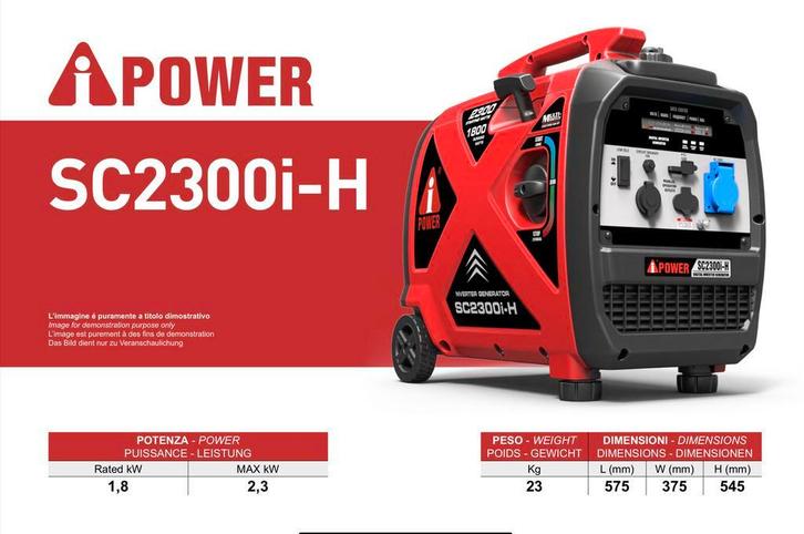 A iPower SC2300-H 2300 watt generator aggregaat inverter, Doe-het-zelf en Verbouw, Aggregaten, Benzine, Nieuw, Geluidgedempt