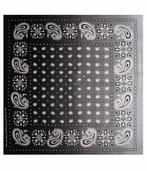 Bandana Zakdoek Paisley Print Zwart Grijs, Nieuw