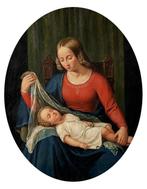 Alexander Schramm (1813–1864), Circle of - Madonna con, Antiek en Kunst