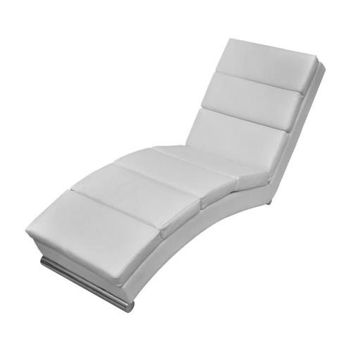 vidaXL Chaise longue kunstleer wit, Huis en Inrichting, Banken | Sofa's en Chaises Longues, Nieuw, Verzenden
