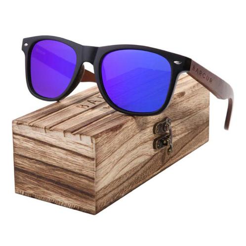 Zonnebril Walnoot met Houten Kistje - UV400 en Polaroid, Sieraden, Tassen en Uiterlijk, Zonnebrillen en Brillen | Heren, Nieuw