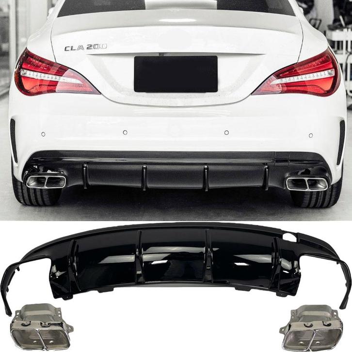 Diffusor + uitlaatsierstukken (CHROOM) CLA 45 voor Mercedes, Auto-onderdelen, Carrosserie en Plaatwerk, Nieuw, Ophalen of Verzenden