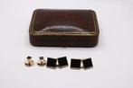 Zonder Minimumprijs - Manchetknopen - 9 kt. Geel goud Onyx -