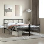 vidaXL Bedframe met hoofd- en voeteneinde metaal zwart, Verzenden, Zwart, 140 cm, 200 cm
