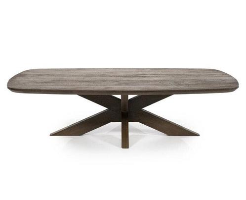 Salontafel Nikki Deens ovaal mangohout 130x70cm - bruin |, Huis en Inrichting, Tafels | Salontafels, Nieuw, Ophalen of Verzenden