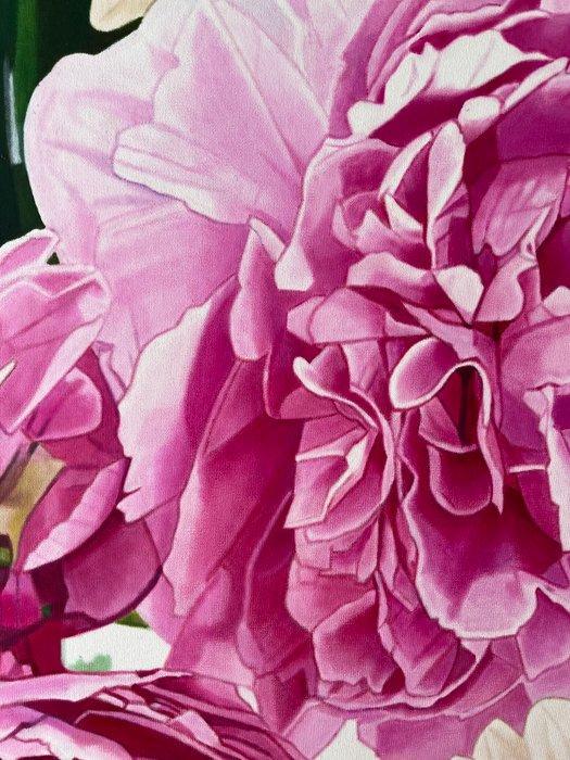 Agnes Lefevre - Les pivoines - XL, Antiek en Kunst, Kunst | Schilderijen | Modern