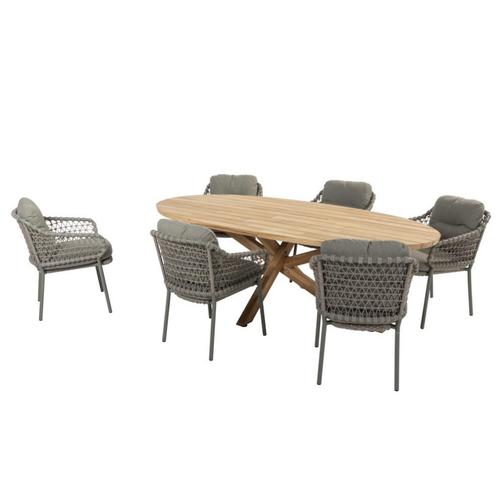 Jura Prado ellips dining tuinset teak 240x115xH75 cm 7, Tuin en Terras, Tuinsets en Loungesets, Nieuw, Ophalen of Verzenden