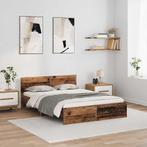 vidaXL Bedframe met hoofdeinde Oud Hout 120 x 190 cm Bewerkt, Huis en Inrichting, Slaapkamer | Bedden, Verzenden, Nieuw, Bruin